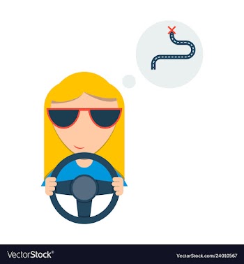 Girl in the car vector image