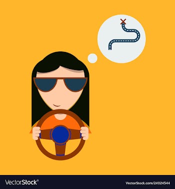 Girl in the car vector image