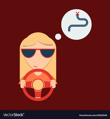 Girl in the car vector image