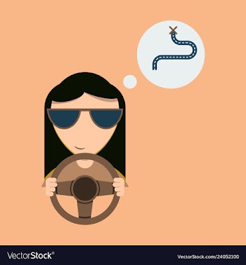 Girl in the car vector image