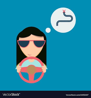 Girl in the car vector image