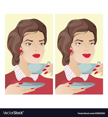 girl in the style of pin up with a cup of coffee