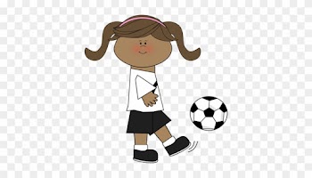 Girl Kicking Soccer Ball - Kicking Ball Clip Art