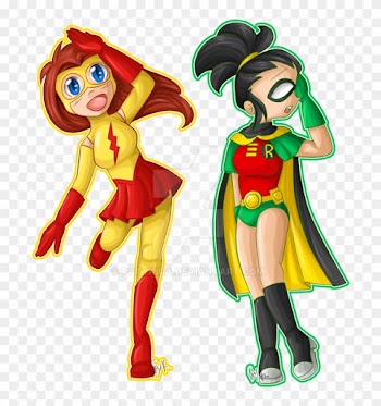 Girl Kid Flash And Girl Robin By Audinitia - Girl Version Of Robin