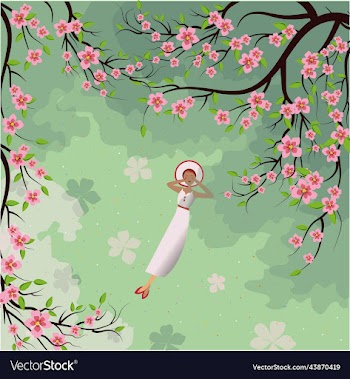 girl lies in a clearing under