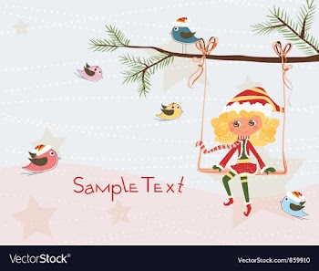 Girl on a branch vector image