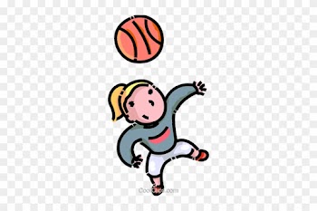 Girl Playing Basketball Royalty Free Vector Clip Art - Cartoon Girl Playing Basketball