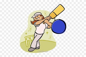 Girl Playing Cricket Royalty Free Vector Clip Art Illustration - Girl Playing Cricket Clipart