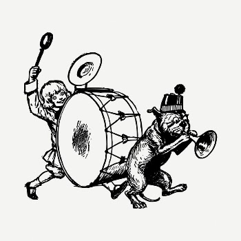 Girl playing drum drawing, marching | Free PSD - rawpixel