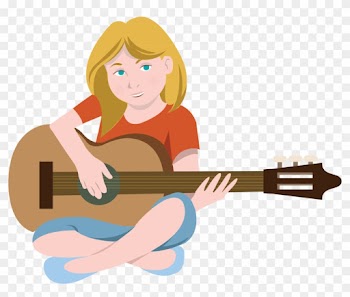 Girl Playing Guitar Clipart