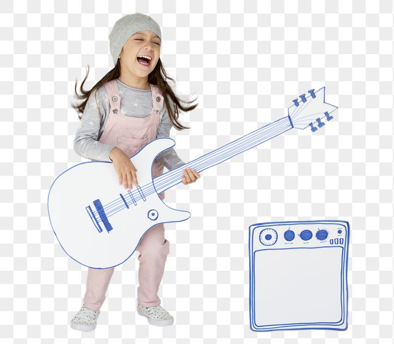 Girl playing guitar png sticker, | Free PNG - rawpixel