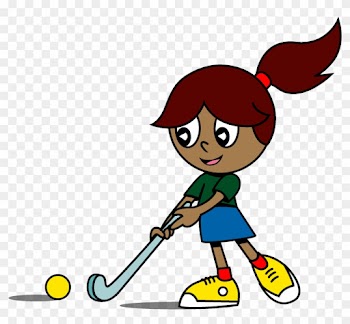 Girl Playing Hockey Cartoon
