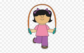 Girl Playing Jump Rope Clip Art - Girl Jumping Rope Clipart