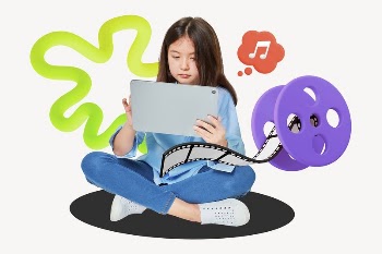 Girl playing tablet, kids entertainment, | Free Photo - rawpixel
