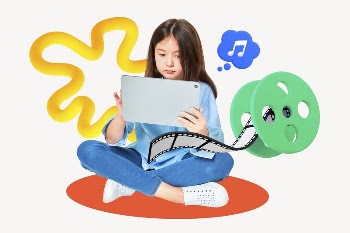 Girl playing tablet, kids entertainment, | Free Photo - rawpixel