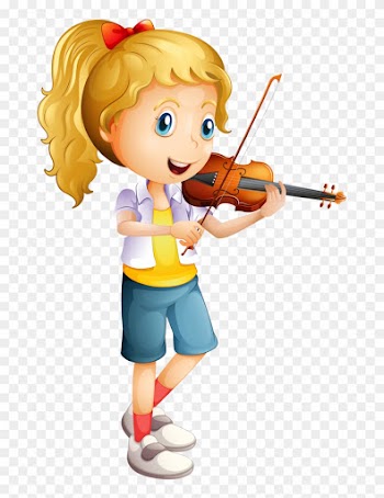 Girl Playing Violin Clipart