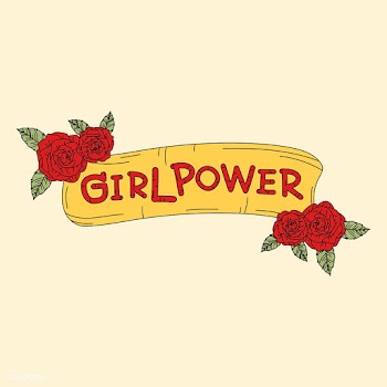 Girl power banner with flowers vector | Free stock vector - 487559