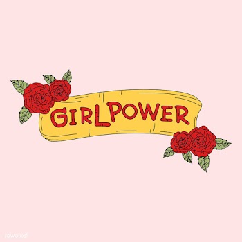 Girl power banner with flowers vector | Free stock vector - 487596