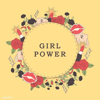 Girl power flower frame vector | Free stock vector - 487523