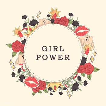 Girl power flower frame vector | Free stock vector - 487531