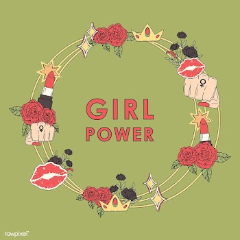 Girl power flower frame vector | Free stock vector - 487536