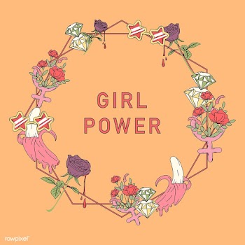 Girl power flower frame vector | Free stock vector - 487545
