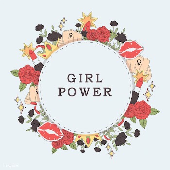 Girl power flower frame vector | Free stock vector - 487553