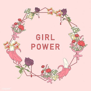 Girl power flower frame vector | Free stock vector - 487562