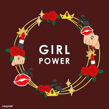 Girl power flower frame vector | Free stock vector - 487604