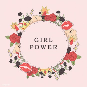 Girl power flower frame vector | Free stock vector - 487637