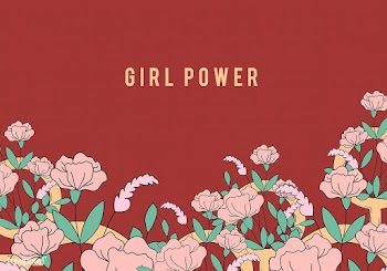 Girl Power on floral background vector | Free stock vector - 487496