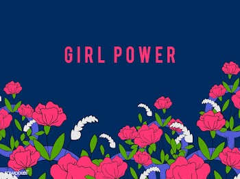 Girl Power on floral background vector | Free stock vector - 487505