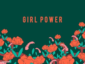 Girl Power on floral background vector | Free stock vector - 487554