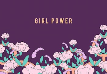 Girl Power on floral background vector | Free stock vector - 487555