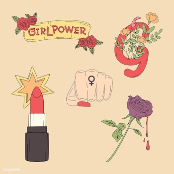 Girl Power on floral background vector | Free stock vector - 487563