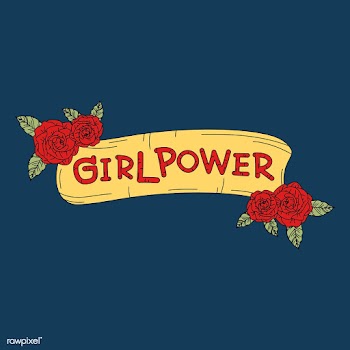 Girl Power on floral background vector | Free stock vector - 487590