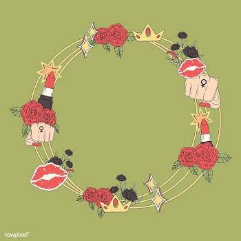 Girl Power on floral background vector | Free stock vector - 487612