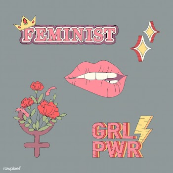 Girl Power on floral background vector | Free stock vector - 487630