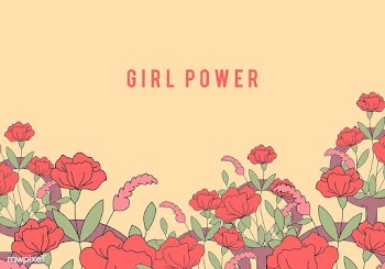 Girl Power on floral background vector | Free stock vector - 487638