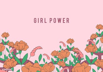 Girl Power on floral background vector | Free stock vector - 487639