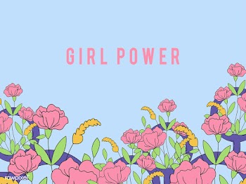 Girl Power on floral background vector | Free stock vector - 487645