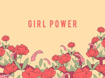 Girl Power on floral background vector | Free stock vector - 487649