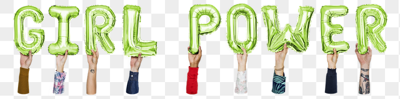 Girl power word png, hands | Free PNG - rawpixel
