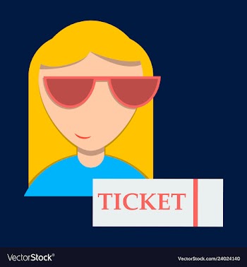Girl promo with ticket booklets vector image