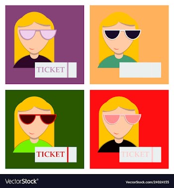 Girl promo with ticket booklets vector image