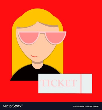Girl promo with ticket booklets vector image