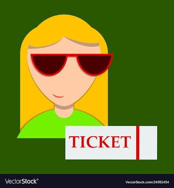 Girl promo with ticket booklets vector image