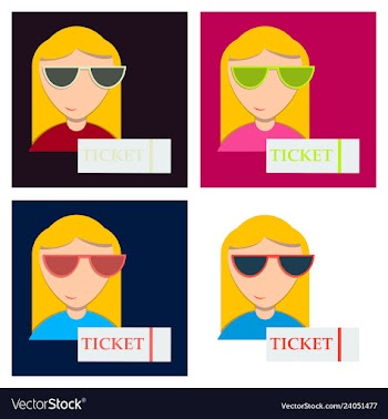 Girl promo with ticket booklets vector image