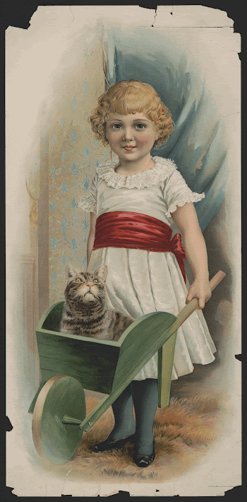 [Girl pushing cat in green | Free Photo - rawpixel