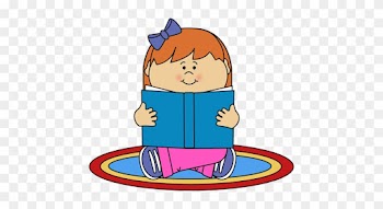 Girl Reading On A Rug Clip Art - Clipart Boy Reading